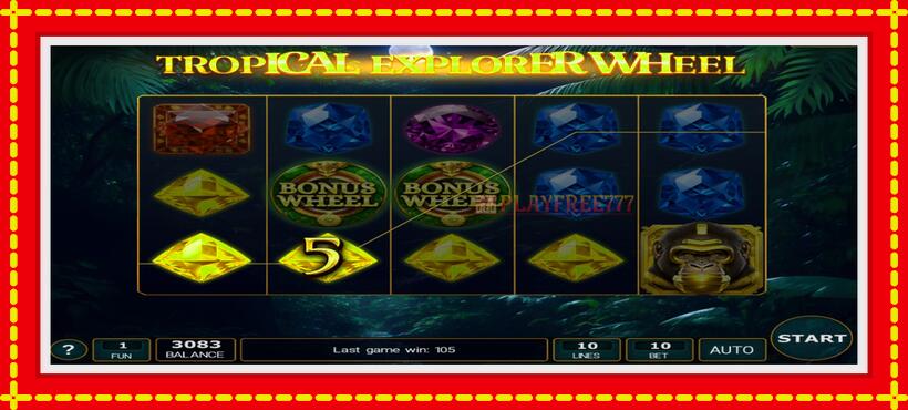 Slot machine Tropical Explorer Wheel with access to free game online, picture 3