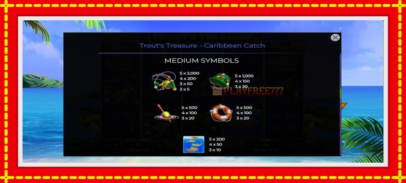 Slot machine Trouts Treasure Caribbean Catch with access to free game online, picture 6