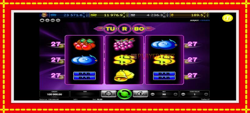 Slot machine Turbo 27 with access to free game online, picture 1