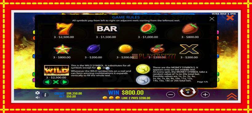 Slot machine Ultra Hold & Spin with access to free game online, picture 5