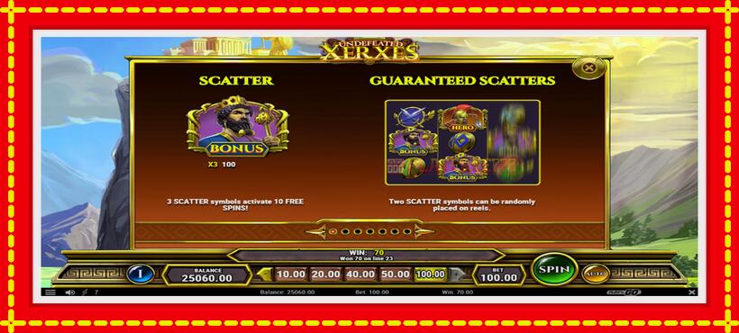 Slot machine Undefeated Xerxes with access to free game online, picture 5