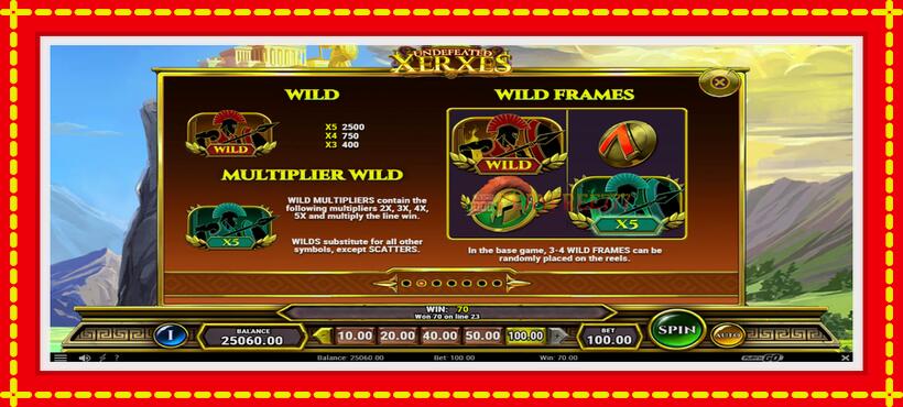 Slot machine Undefeated Xerxes with access to free game online, picture 6