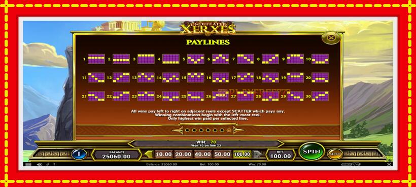 Slot machine Undefeated Xerxes with access to free game online, picture 7