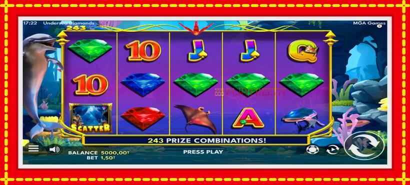 Slot machine Undersea Diamonds with access to free game online, picture 2