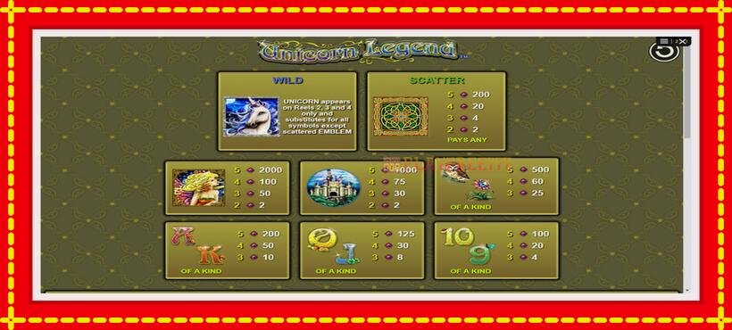 Slot machine Unicorn Legend with access to free game online, picture 5