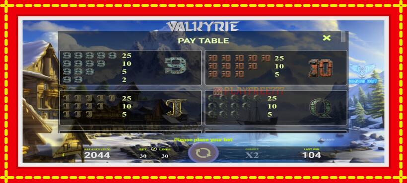 Slot machine Valkyrie with access to free game online, picture 4