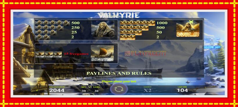 Slot machine Valkyrie with access to free game online, picture 5