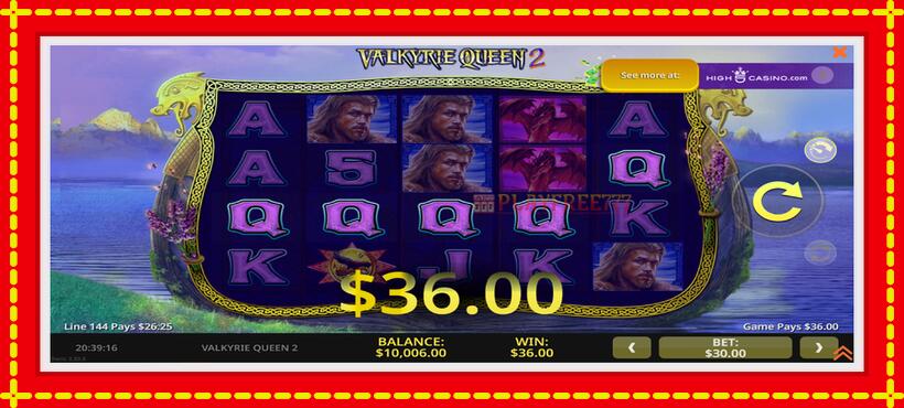 Slot machine Valkyrie Queen 2 with access to free game online, picture 2