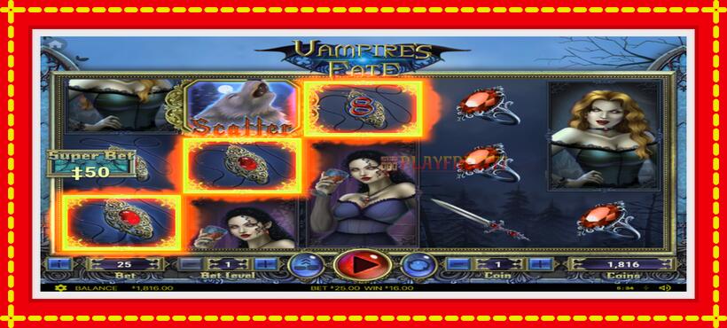 Slot machine Vampires Fate with access to free game online, picture 2