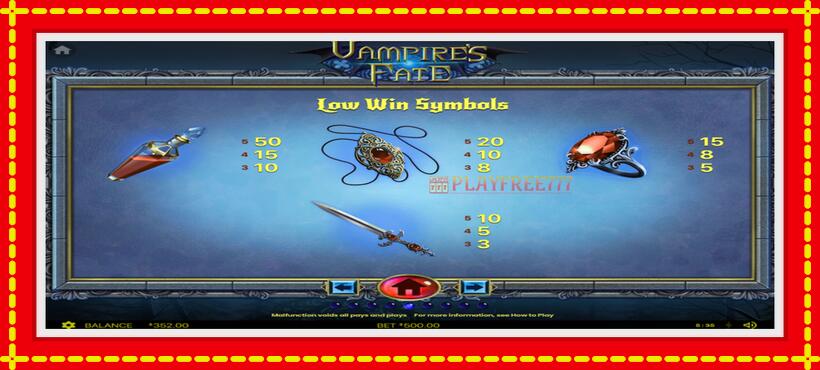 Slot machine Vampires Fate with access to free game online, picture 4