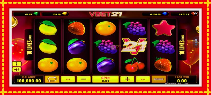 Slot machine Vbet 21 with access to free game online, picture 1