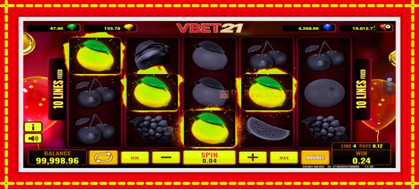 Slot machine Vbet 21 with access to free game online, picture 3