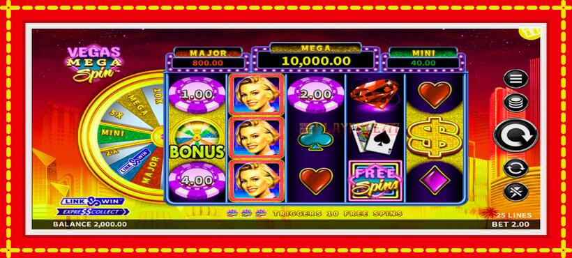 Slot machine Vegas Mega Spin with access to free game online, picture 1