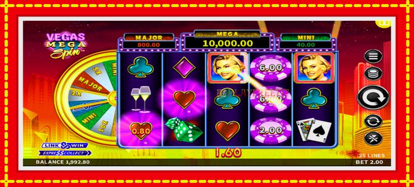 Slot machine Vegas Mega Spin with access to free game online, picture 3