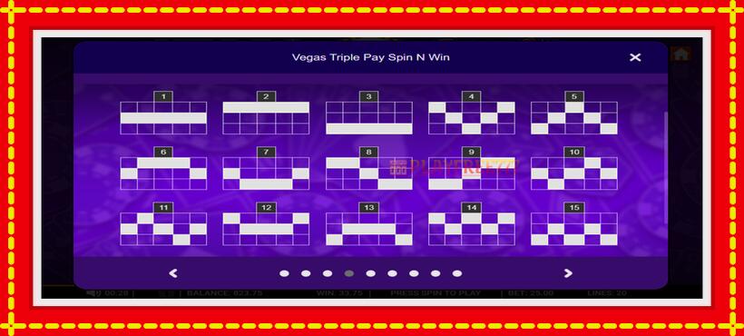 Slot machine Vegas Triple Pay Spin n Win with access to free game online, picture 5