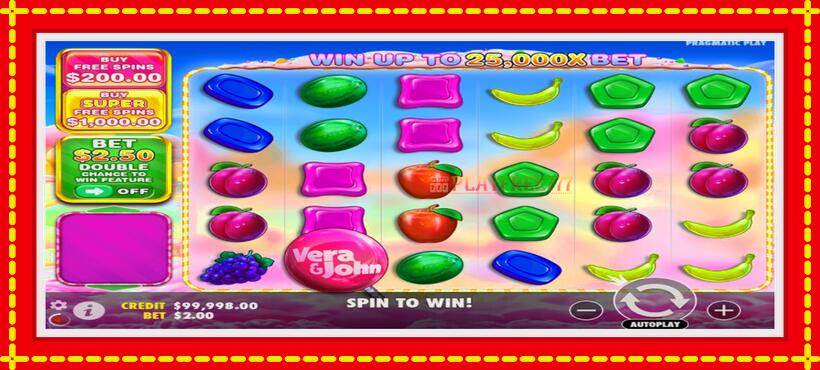 Slot machine Vera & John Sweet Bonanza 1000 with access to free game online, picture 1