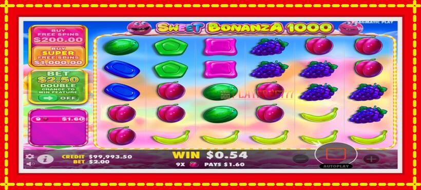 Slot machine Vera & John Sweet Bonanza 1000 with access to free game online, picture 2