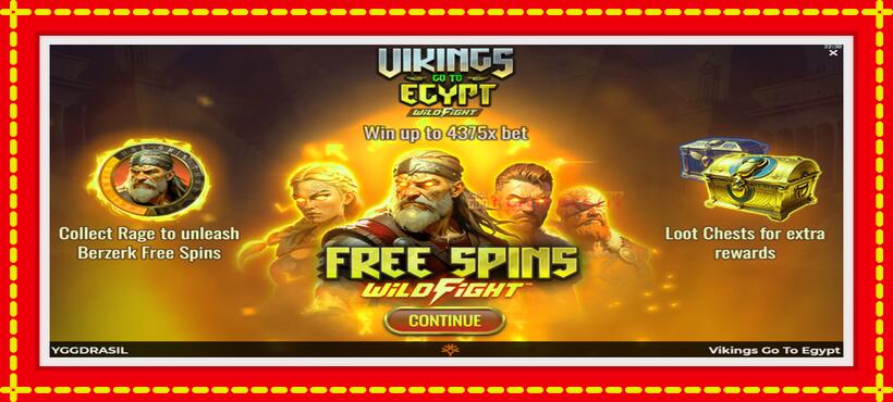 Slot machine Vikings Go To Egypt Wild Fight with access to free game online, picture 1