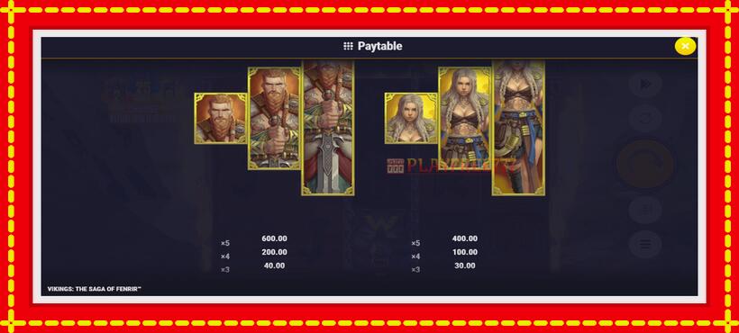 Slot machine Vikings: The Saga of Fenrir with access to free game online, picture 6