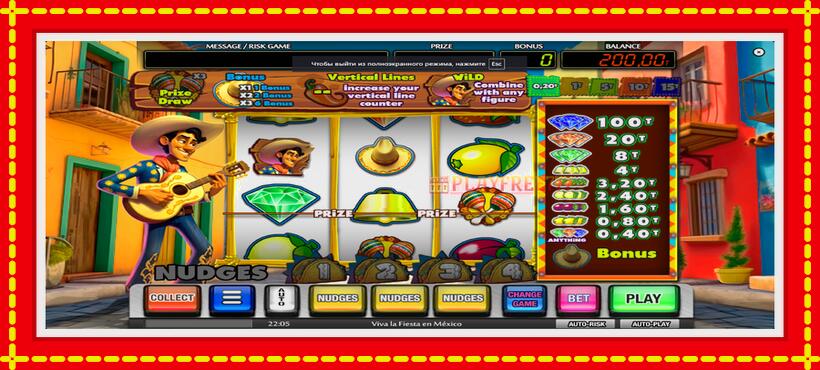 Slot machine Viva la Fiesta en Mexico with access to free game online, picture 2