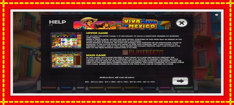 Slot machine Viva la Fiesta en Mexico with access to free game online, picture 5