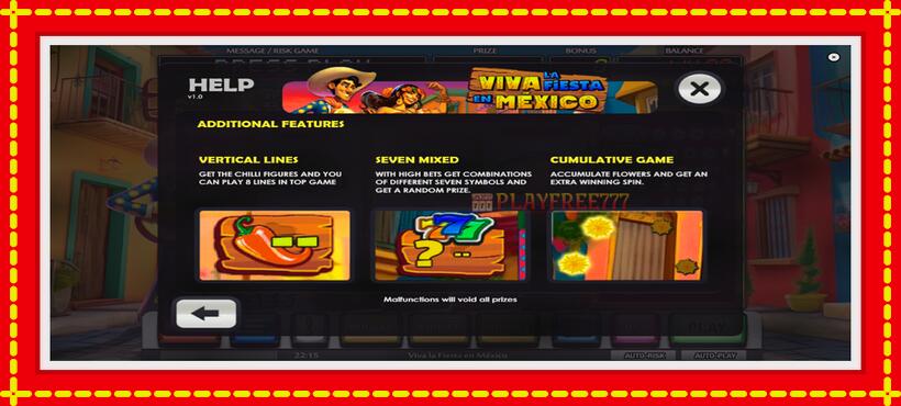 Slot machine Viva la Fiesta en Mexico with access to free game online, picture 7