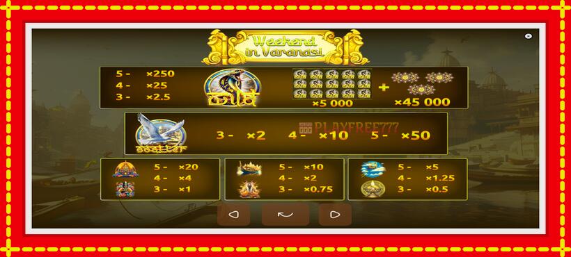 Slot machine Weekend in Varanasi with access to free game online, picture 5