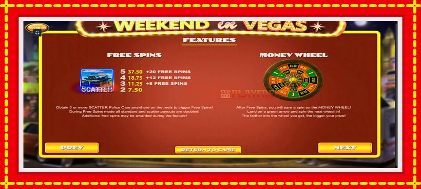 Slot machine Weekend In Vegas with access to free game online, picture 7