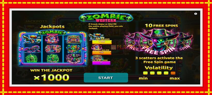 Slot machine Western Zombie with access to free game online, picture 1