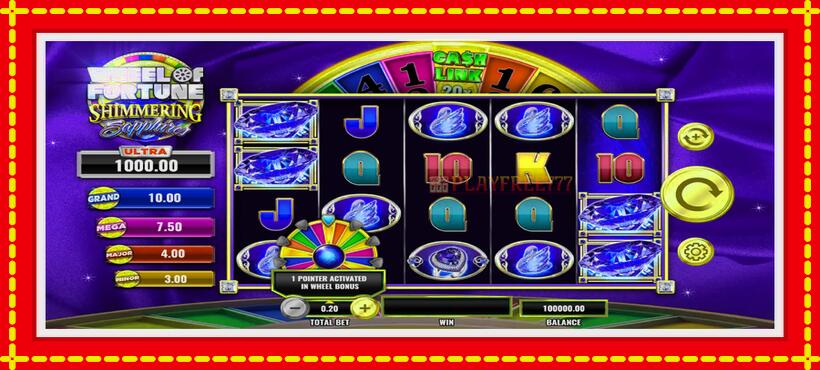 Slot machine Wheel of Fortune Shimmering Sapphires with access to free game online, picture 2