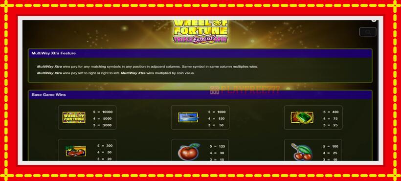 Slot machine Wheel of Fortune Triple Extreme Spin BetMGM with access to free game online, picture 5