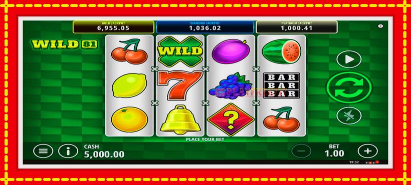 Slot machine Wild 81 with access to free game online, picture 1