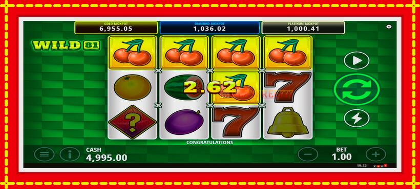 Slot machine Wild 81 with access to free game online, picture 2