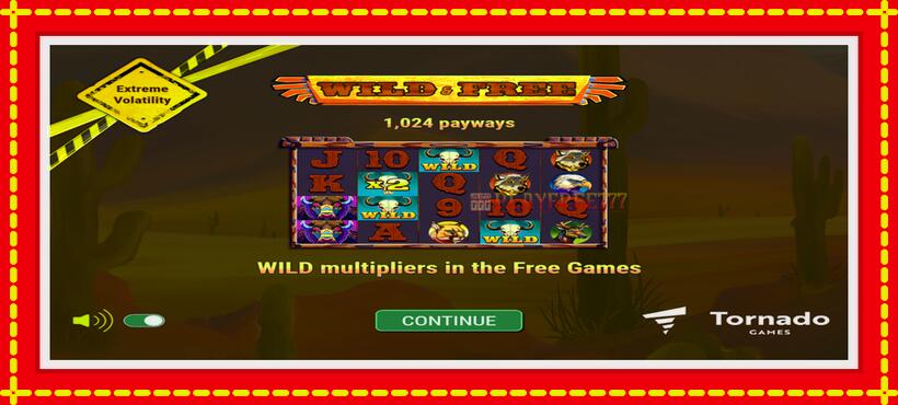 Slot machine Wild & Free with access to free game online, picture 1