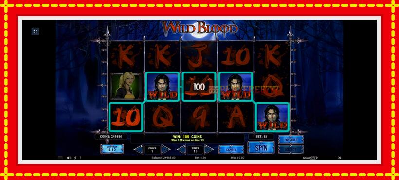 Slot machine Wild Blood with access to free game online, picture 2