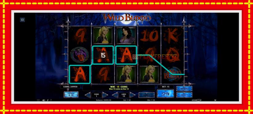 Slot machine Wild Blood with access to free game online, picture 3