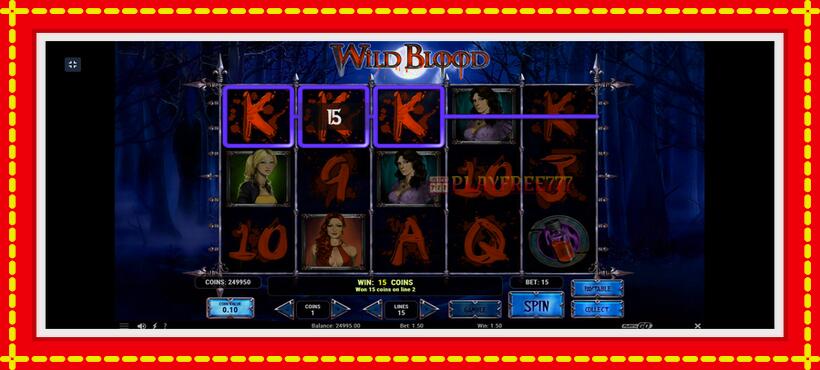 Slot machine Wild Blood with access to free game online, picture 4