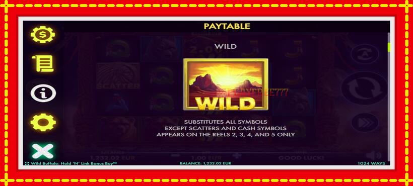 Slot machine Wild Buffalo Hold N Link Bonus Buy with access to free game online, picture 5