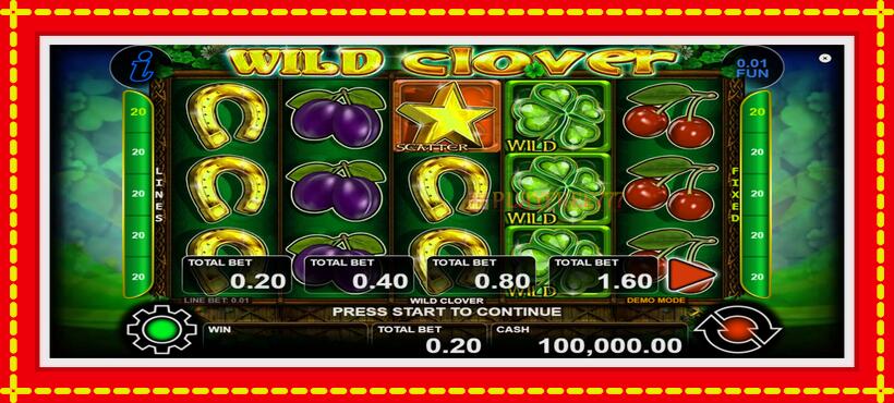 Slot machine Wild Clover with access to free game online, picture 1