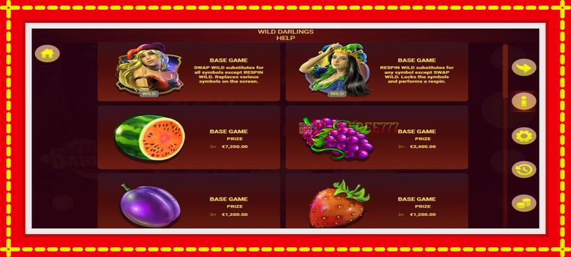 Slot machine Wild Darlings with access to free game online, picture 5