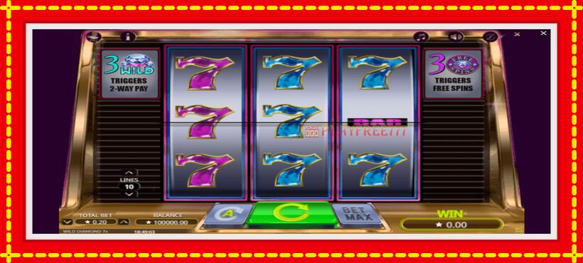 Slot machine Wild Diamond 7x with access to free game online, picture 1