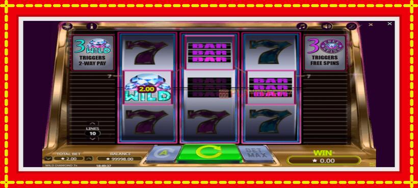 Slot machine Wild Diamond 7x with access to free game online, picture 2