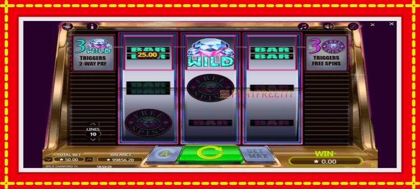 Slot machine Wild Diamond 7x with access to free game online, picture 4