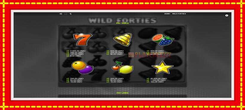 Slot machine Wild Forties with access to free game online, picture 5