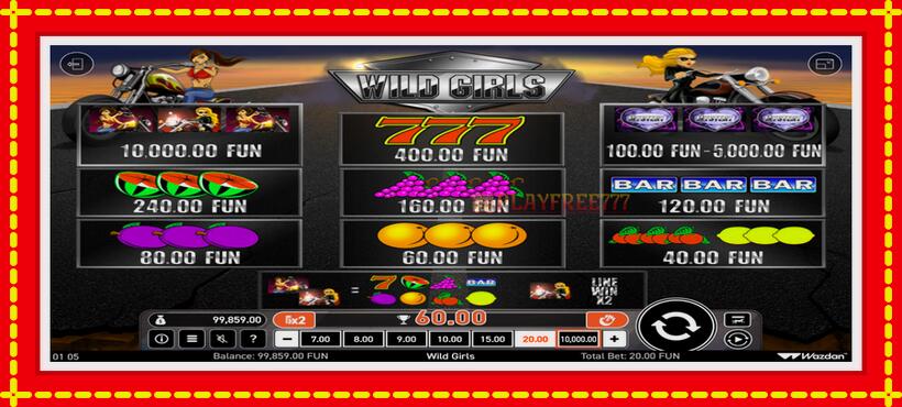 Slot machine Wild Girls with access to free game online, picture 6