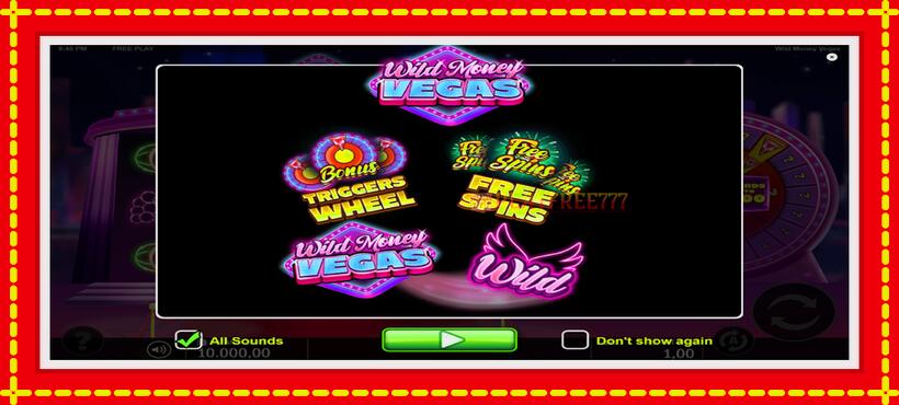 Slot machine Wild Money Vegas with access to free game online, picture 1