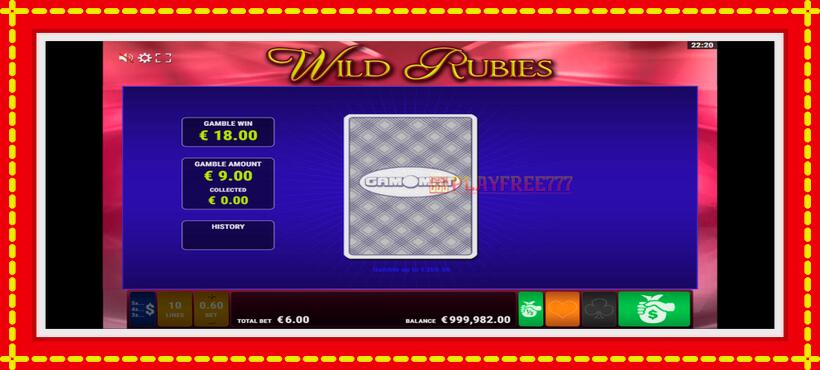 Slot machine Wild Rubies with access to free game online, picture 4