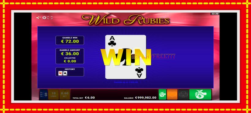 Slot machine Wild Rubies with access to free game online, picture 5