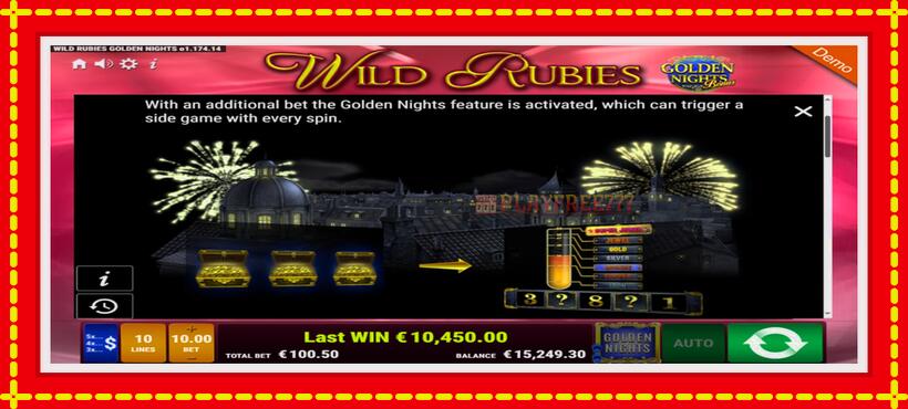 Slot machine Wild Rubies Golden Nights with access to free game online, picture 6