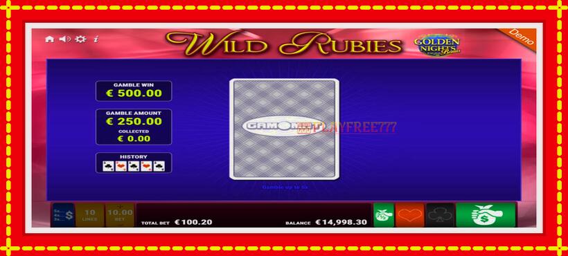 Slot machine Wild Rubies Golden Nights with access to free game online, picture 9